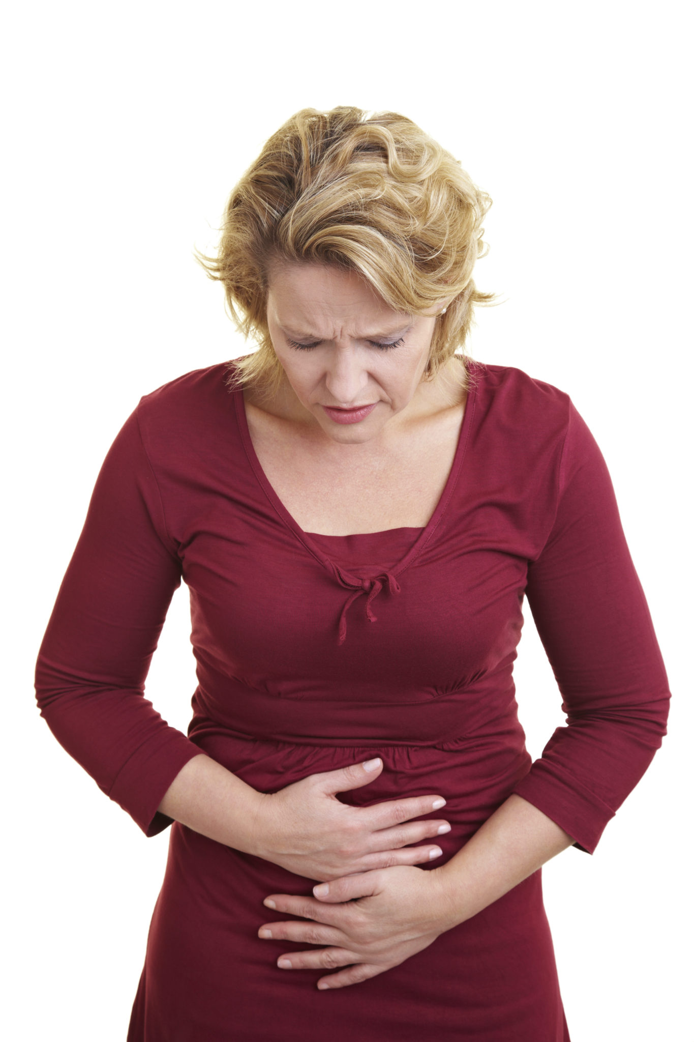 Woman with gas and bloating